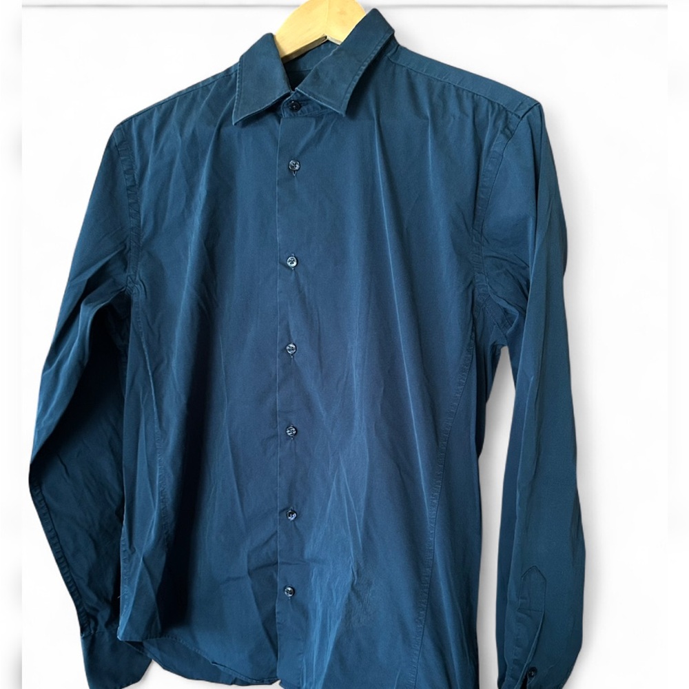 Zara Man Superslim Fit Navy Shirt